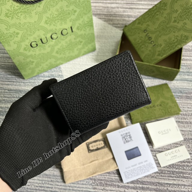 Gucci專櫃新款短夾錢包 古馳GG Marmont系列全皮卡包零錢包644407 gqy4155